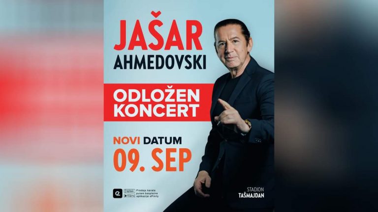 ODLOŽEN KONCERT NA TAŠU JAŠARA AHMEDOVSKOG!
